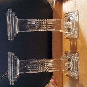 Vintage Glass Candle Sticks